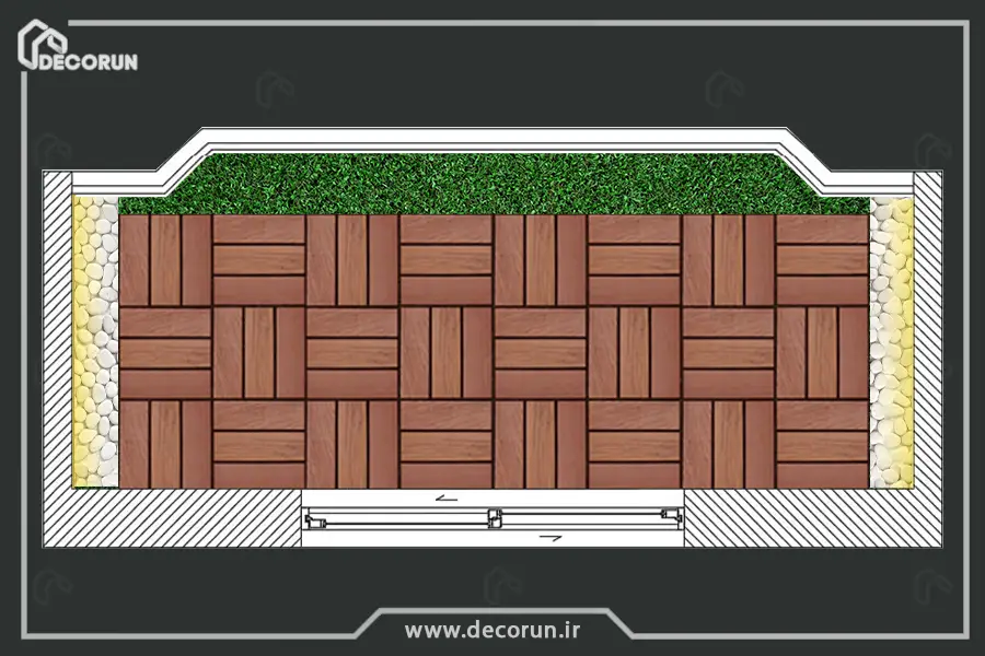 تایل چوبی بالکن